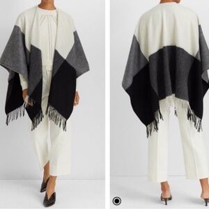 Club Monaco wool poncho cape black and gray brand new without tag